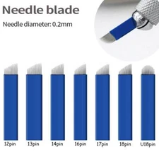 Microblading Needle Permanent Manual Makeup Embroidery Eyebrow Tattoo Blade BLUE
