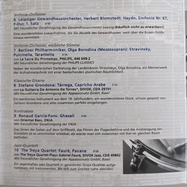 MANGER AUDIO CD Musik Von Einem Anderen Stern CD SAMPLER 2001 AUDIOPHILE - Bild 4 von 4