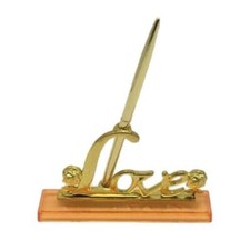Wedding Signing Pen with LOVE Holder - Gold