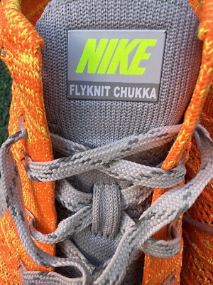Nike Free Flyknit Chukka Orange/Gray Running Shoes Men's Nike Free Flyknit Chukka Orange/Gray Running Shoes Men's