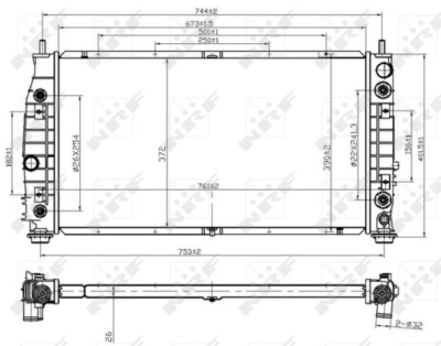 NRF 53954 radiator, engine cooling for Chrysler