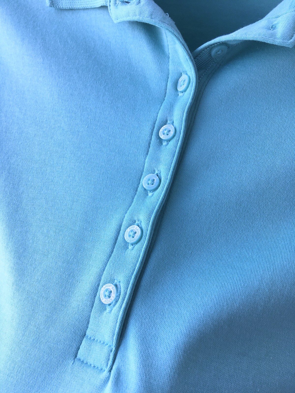 Lands End Turquoise Pima Cotton Ladies Polo Shirt