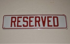 Vintage RESERVED Restroom / Bathroom Embossed Metal Door Sign