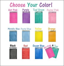 4x8 Hot Pink,Teal Poly Bubble Mailers, Colored Padded Shipping Mailing Envelopes