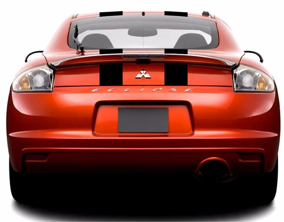 Se adapta a Mitsubishi ECLIPSE Center RACING STRIPES 6" doble vinilo calcomanías gráficos Foto 3 de 4