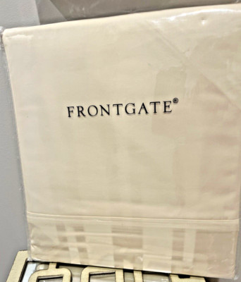 Frontgate Resort Queen Duvet Cover Tailored Hem Ivory NEW   Cotton