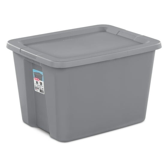 Sterilite Large Storage Bin,18 Gallon Plastic Storage Container with Snap-On Lid