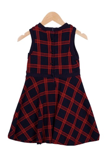 NWOT JANIE & JACK Girls Navy Blue With Red Stripes Sleeveless Knit Dress Size 2T - Picture 2 of 4
