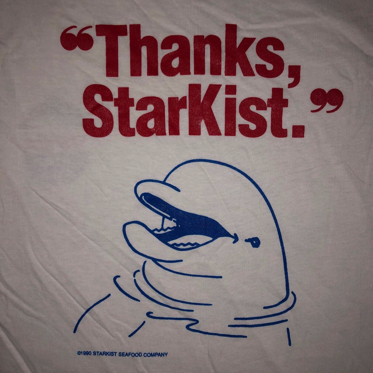 Vintage 90s STARKIST TUNA ADVERTISING T SHIRT Dolphin Safe 1990s