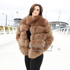 Fox Horizontal Fur Coat - Camel