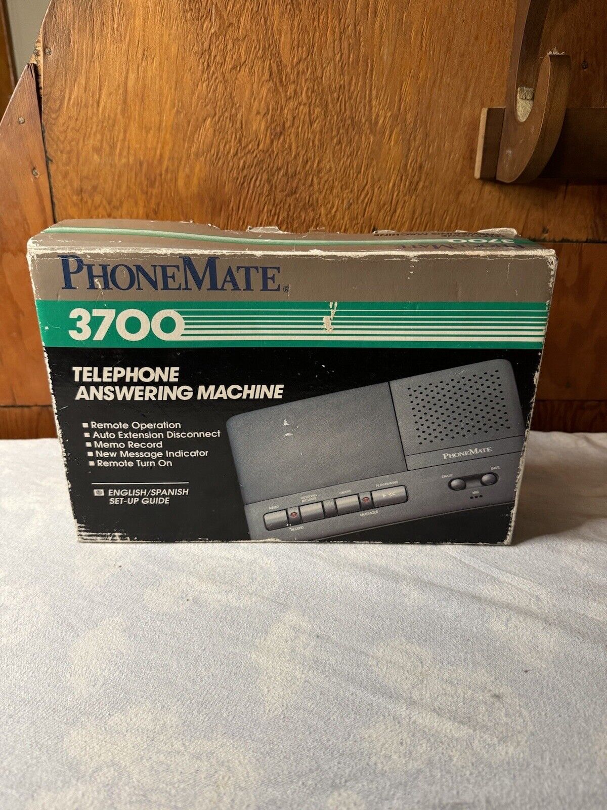 Vintage 3700 PhoneMate Single Microcassette Answering Machine W/Cassette NEW