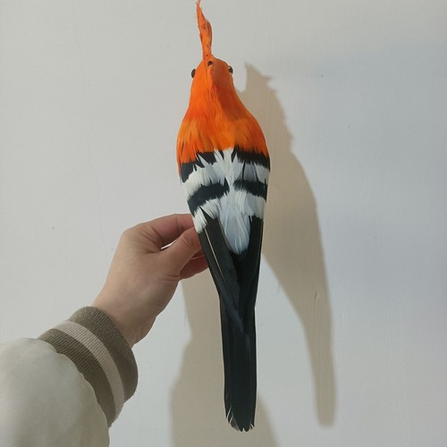 simulation orange Hoopoe bird model foam and feather bird doll gift about 32cm - Picture 3 of 3