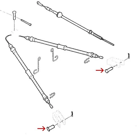 Datsun Hand / Parking Brake Clevis Pin Set, 240Z 260Z 280Z OEM NEW! - Image 2 of 2