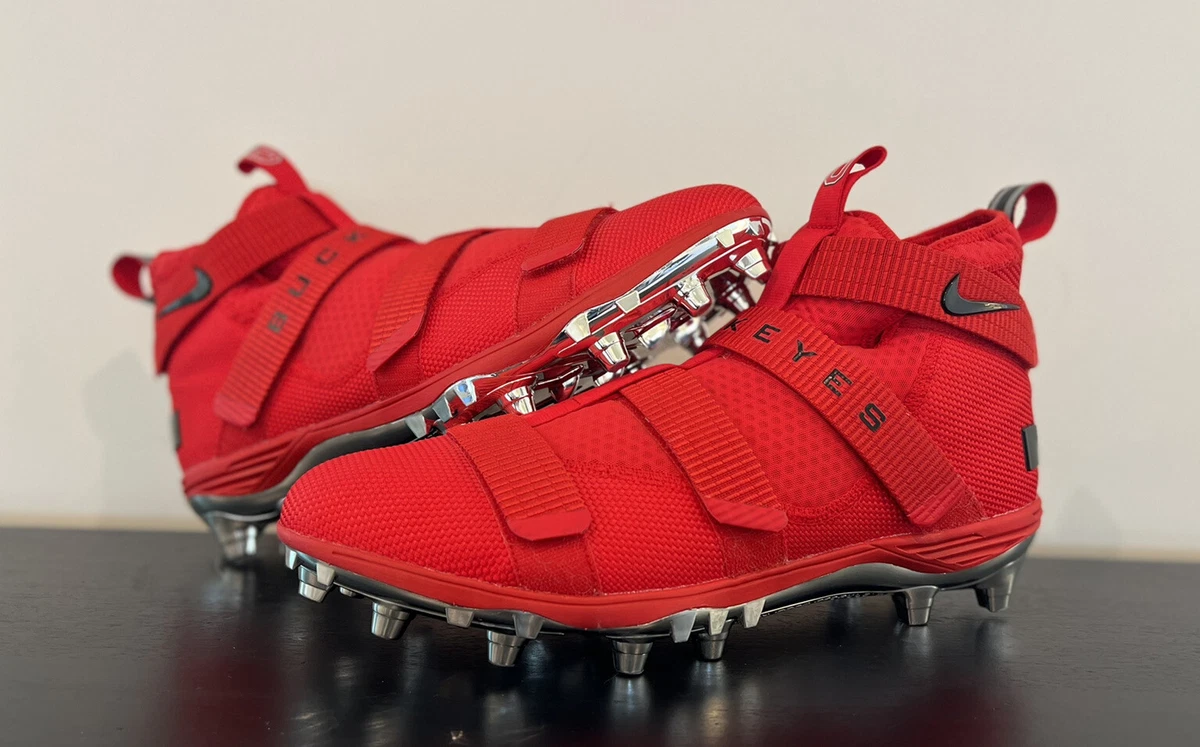 Nike Lebron Soldier 11 TD Ohio State PE NICK VANNETT Football Cleats Red  Size 16