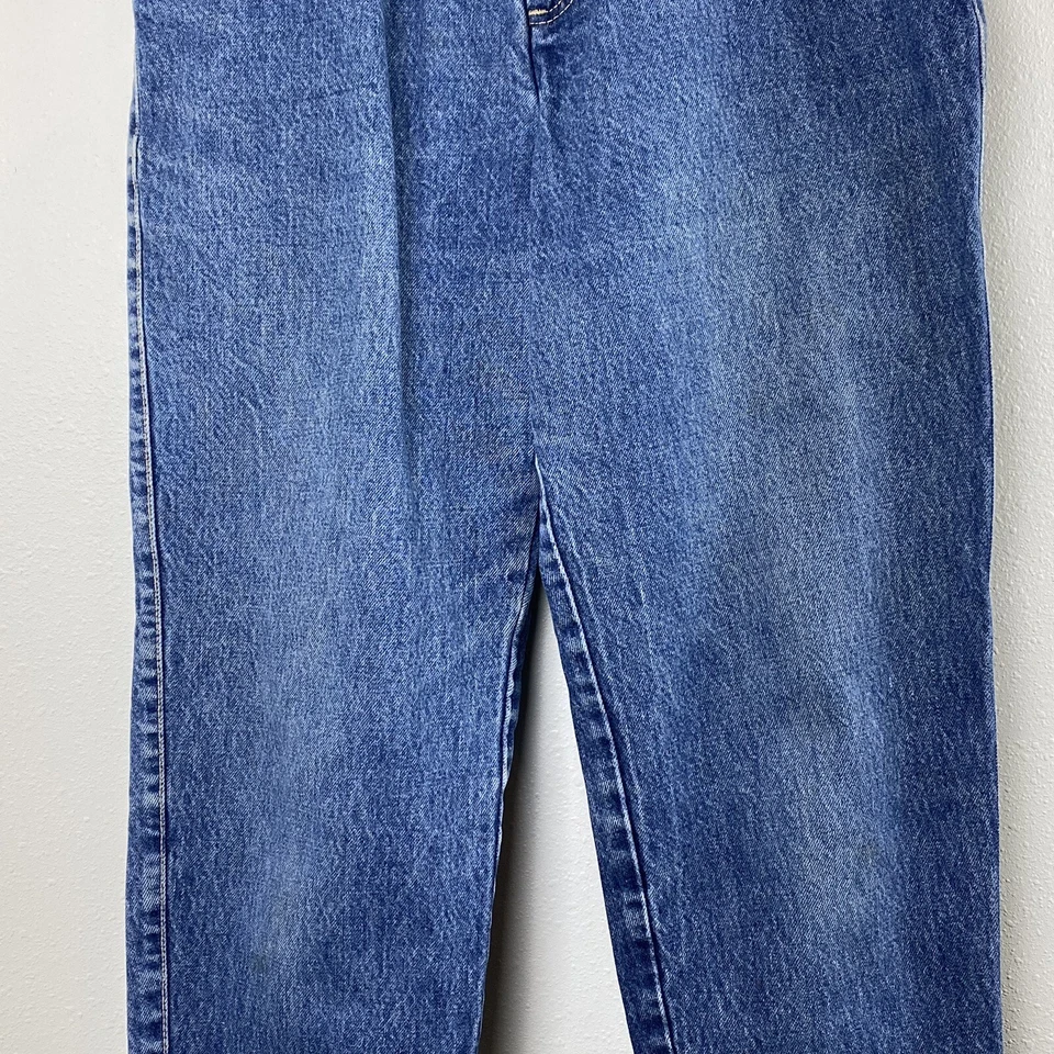 Винтажные женские джинсы 80-х Levi's 573 из денима синие 16 (31x30) 1987 коричневая вкладка с высоким подъемом - Изображение 3 из 4