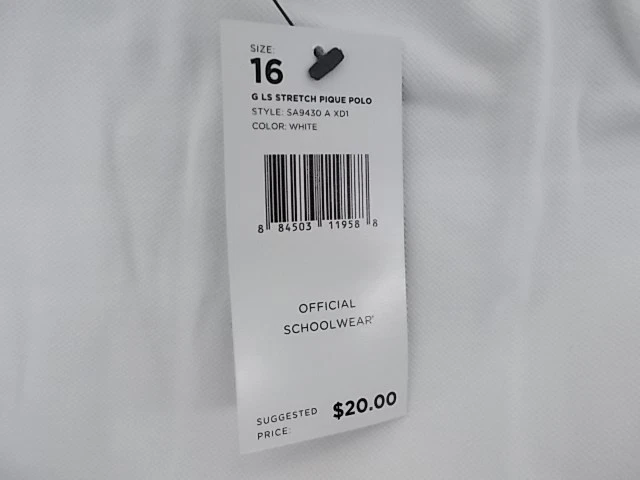 Uniforme de tostadas francesas para niñas/camisa polo blanca de manga larga talla 16-20 Foto 4 de 4