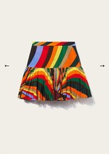 Pucci Iride Print Pleated Cotton Skirt Size 38 Italian 