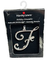 Harvey Lewis holiday ornament crystallized Swarovski Elements letter  F  