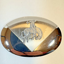 Belt Buckle Bronco Busting Horse Nickel Silver Bronc Rider Horse Rodeo READ