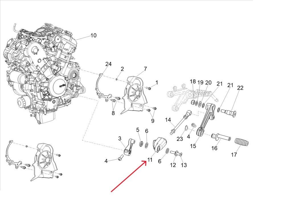 APRILIA RSV4 Tuono V4 Factory 1100 Quick shift quickshifter