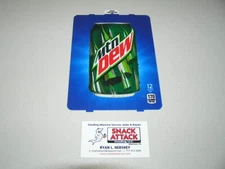 DIXIE NARCO 501E & 276E HVV SODA VENDING MACHINE "MOUTAIN DEW" 12oz CAN LABEL