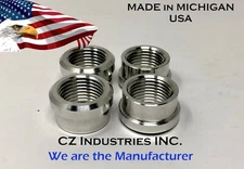 1/2" NPT QTY:4 ALUMINUM FEMALE WELD ON / WELD IN FLANGE FITTING BUNG, 1/2"-14