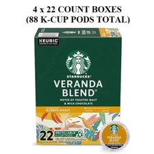 Starbucks Veranda Blend Coffee K-Cup Pods, Blonde Roast Coffee, 88 ct.