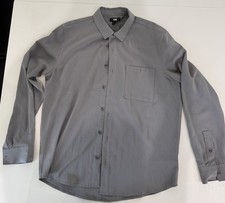 Paige Men's Button-Up Long Sleeve Shirt 100% Cotton Grey, Large