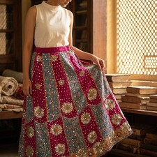 Sanskriti Vintage Pink Pure Silk Stitched Lehenga Hand Embroidered Dabka Zari