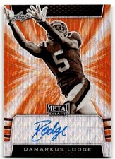 2019 Leaf Metal Draft Orange Wave DaMarkus Lodge Auto 3/3 Ole Miss Rebels