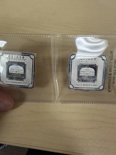 Geiger Edelmetalle 1 oz X2 Silver Bars 999 Fine Schloss Güldengossa
