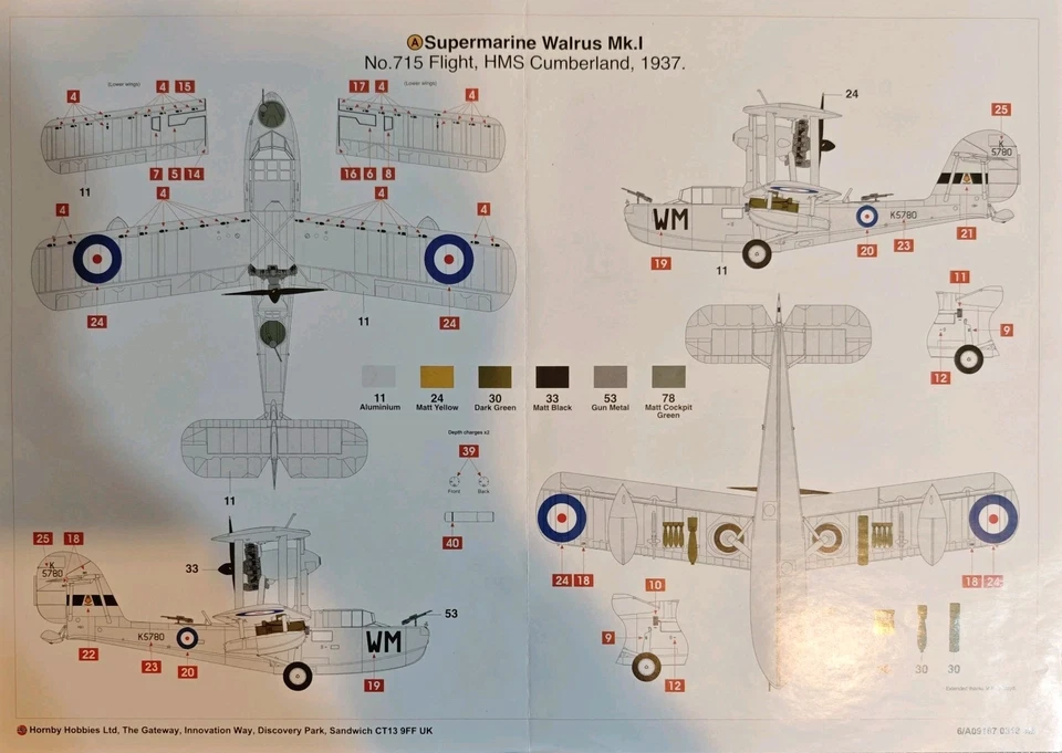 WALRUS MK.1 ( DÉCO FRANÇAISE) : AIRFIX 1/48 + MASK - Photo 4/4