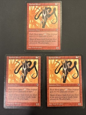 3x Barbed Sliver Tempest MTG Magic LP