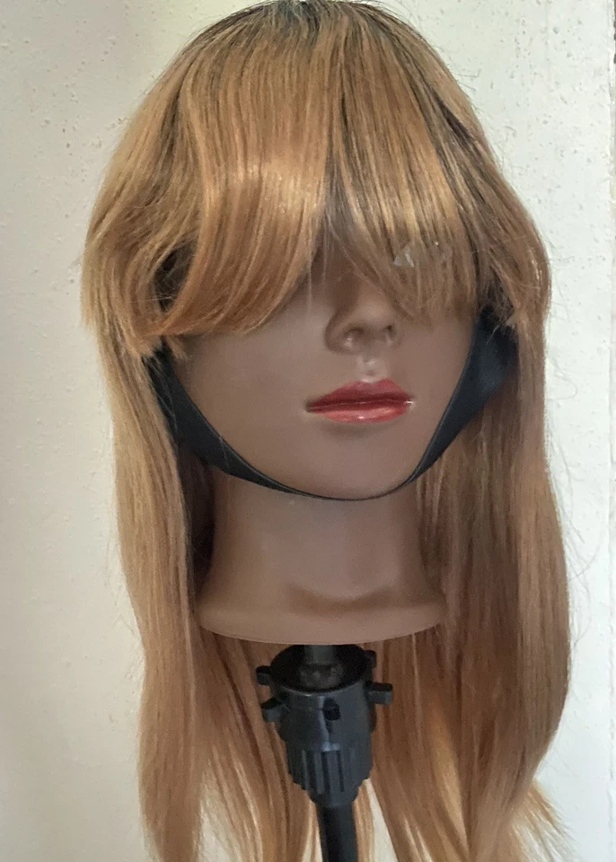 Peluca de cabello humano larga recta marrón miel - 14 pulgadas Foto 4 de 4