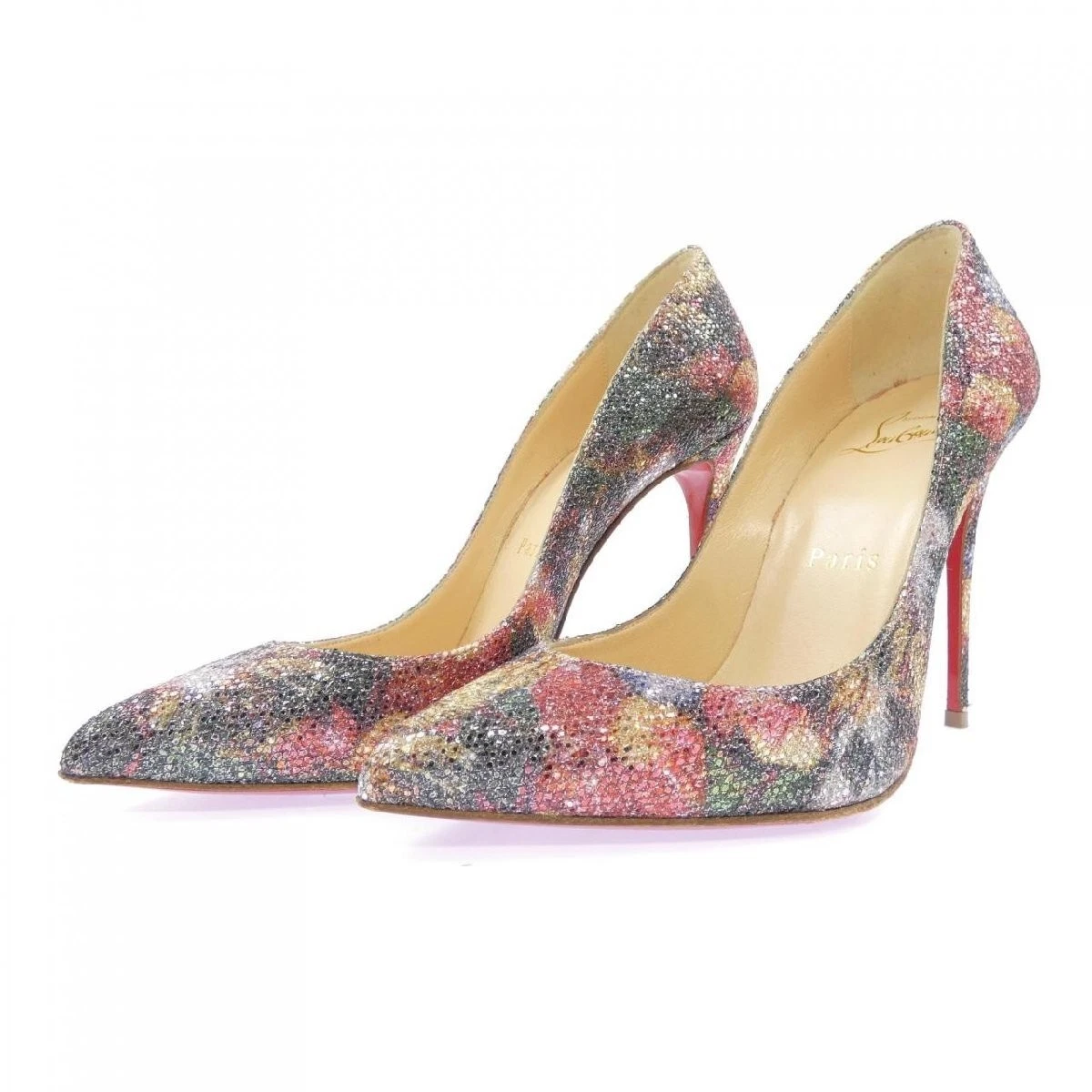 Christian Louboutin — Christian Louboutin Heel Pumps Sandal EU:35.5 US:5.5 Multicolor Patent Leather