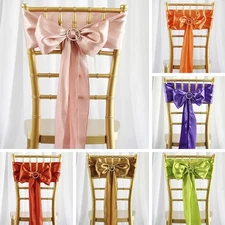 200 WHOLESALE Lot Satin CHAIR SASHES Ties Bows Wedding Party Decorations SALE