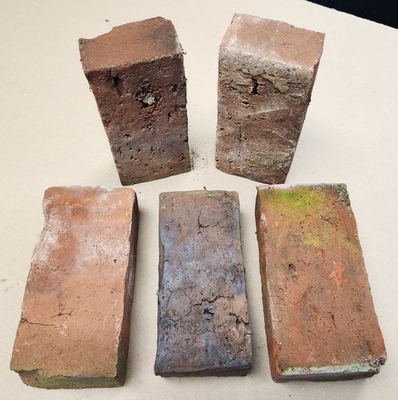 #ad Antique Brick—FIVE Red 150 Year Old Mennonite Hand Made in Southwestern PA $40.00