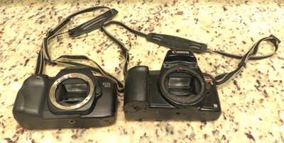 Lot of 2 Canon EOS 35MM SLR Film Cameras - EOS Rebel S & EOS 850 - Bodies Only