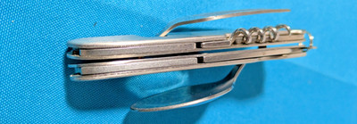 Six Function Camp Multi Tool Pocket Knife One Piece Stainless Steel Construction