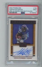 2022 Panini One Adrian Peterson Matchless Auto /4 PSA 9 Vikings 