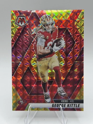 2025 Panini Mosaic - George Kittle #46 Choice Fusion Red &amp; Yellow Mosaic /89