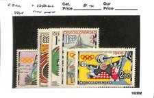 Czechoslovakia Postage Stamp, #1258-1263 Mint Hinged, 1964 Olympic Sports