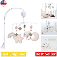 Organic Cotton Crib Mobile 35 Lullabies Boho Star Rainbow Nursery Decor