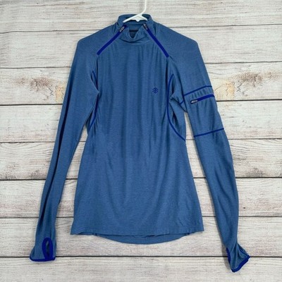 Coolibar Long Sleeve Thumbhole Base Layer Top Men's Size XS Blue