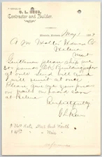 G.L. Rees Builder Contractor Missoula, MT 1889 ALS re: Building Paper