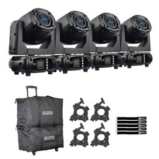 JMAZ Lighting JZ3009 Attco Spot 100 Black DJ LED DMX Moving Head Lights 4 Pack