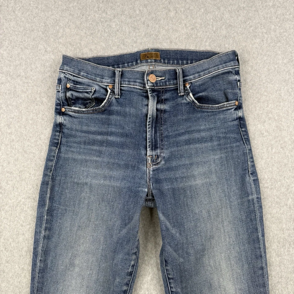 Mother Jeans Womens 28 Blue The Insider Crop Step Fray Bootcut Stretch Denim - Image 2 of 4