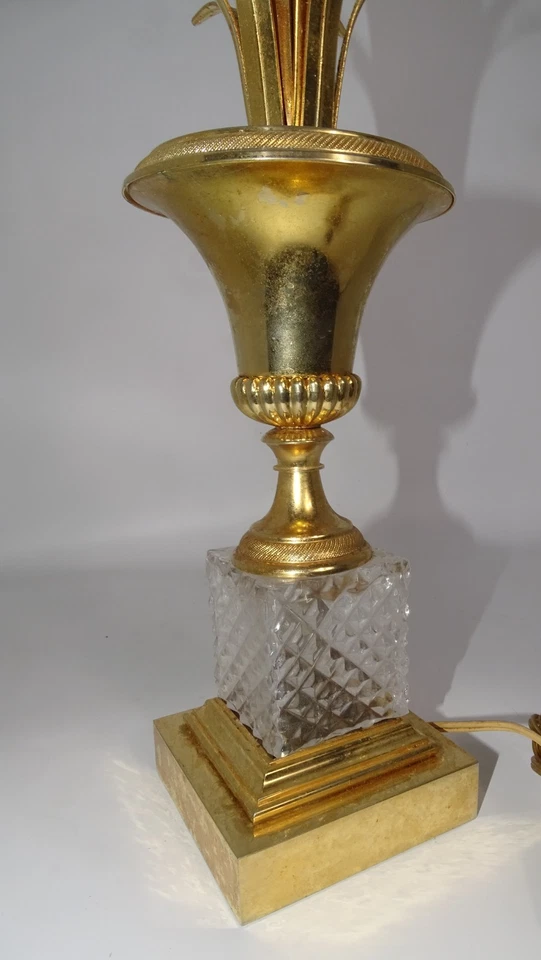 Lampe De Table Ananas Ou Epis, bronze doré et cristal, Maison Charles ??, 74 cm - Photo 2/4