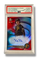 2022 Bowman Platinum Top Prosp. Red /10 Jack Suwinski RC Auth Auto PSA 10 Pop 1!