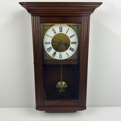 Acctim Pendel Wanduhr Vintage Holz UTS Quarz batteriebetrieben funktioniert